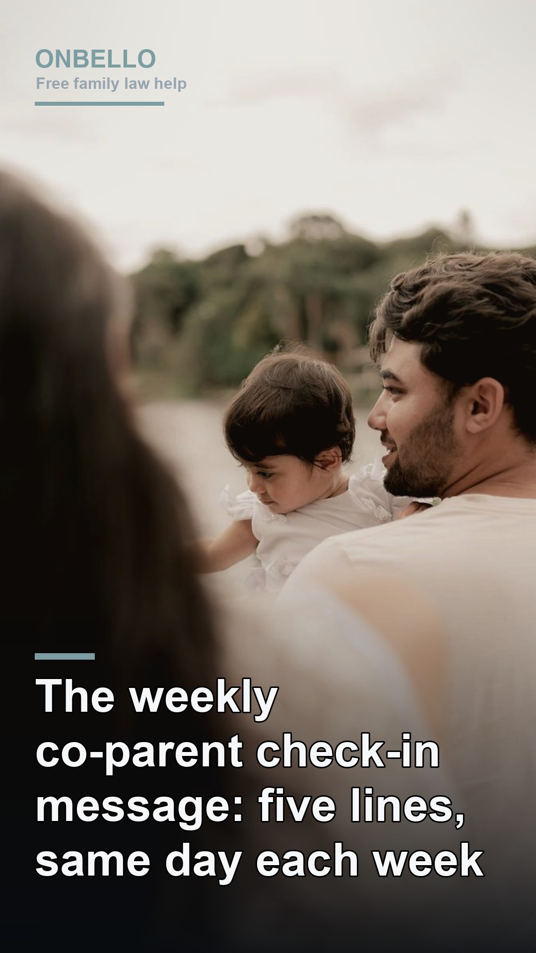 The weekly co-parent check-in message: five lines, same day each week